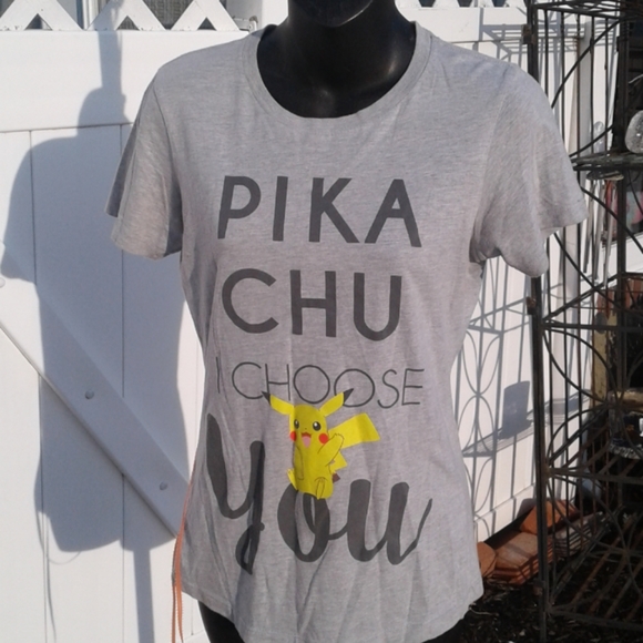 Mighty Fine Tops - Pikachu I Choose You Top Mighty Fine Grey Color